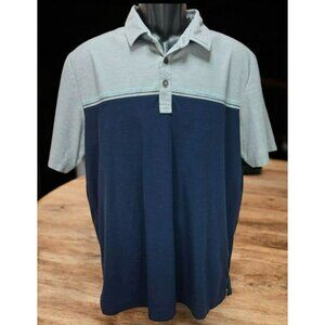 Travis Mathew Mens Blue Colorblock Polo Large